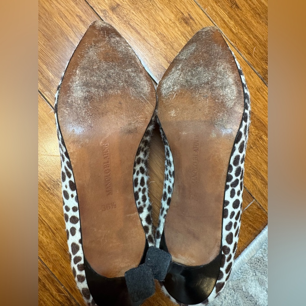 Manolo Blahnik Spotted Pony Hair Pumps - Picture 2 of 6